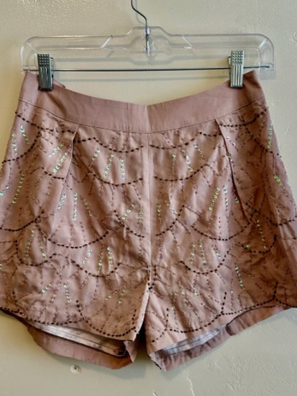 ✨ Embellished Beaded Festival Shorts | Taupe Metallic ✨ NWT
